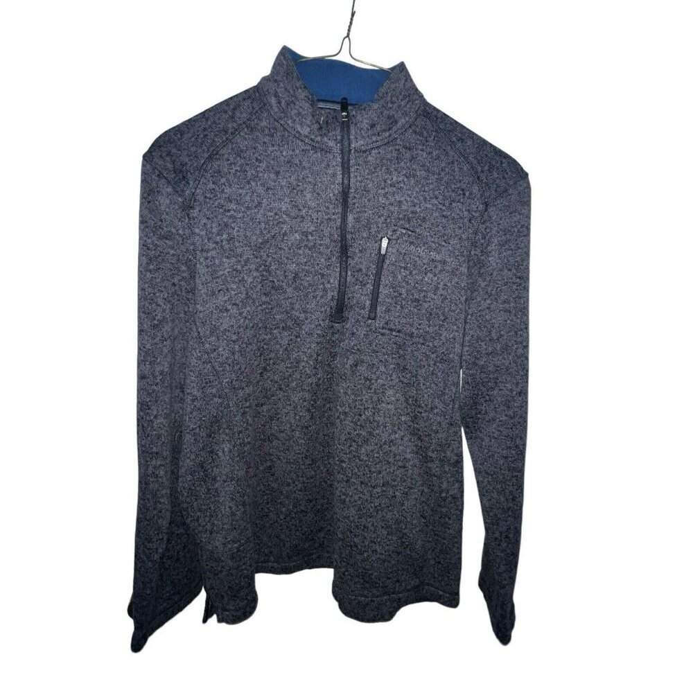 Woolrich 1/4 Zip Knit Fleece Polyester Pullover Sweater Men's XL Charcoal Gray